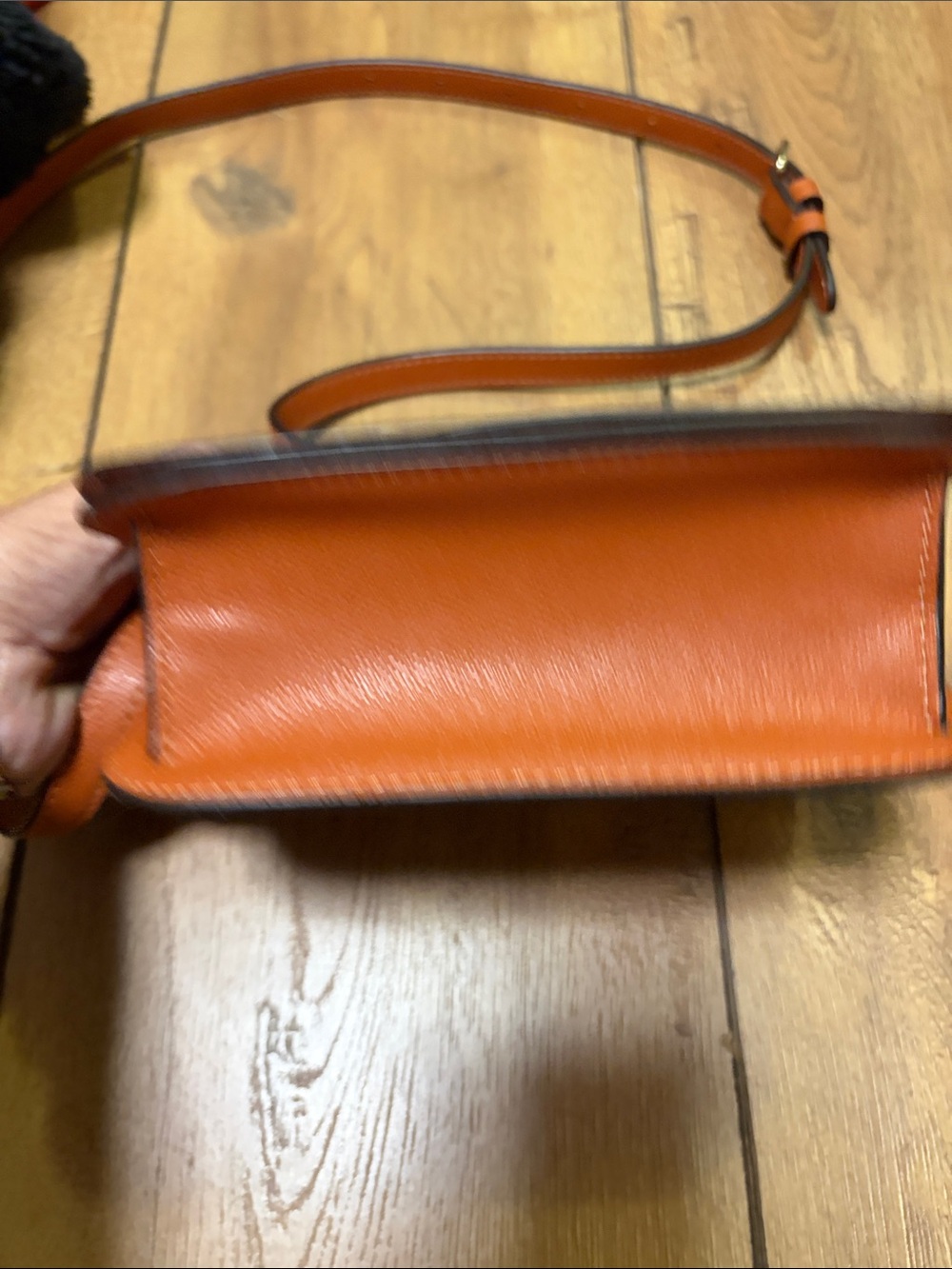 Coach Pebbled Leather Crossbody in Burnt Orange with Gold Hardware - Picture 9 of 9